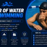 Adult swimmer anxious in pool before swimming